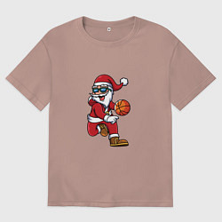 Мужская футболка оверсайз Новогодний баскетбол