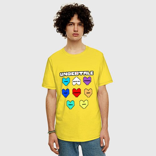 Мужская футболка оверсайз Undertale - души 8 людей / Желтый – фото 3