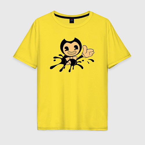 Мужская футболка оверсайз Bendy из красок / Желтый – фото 1