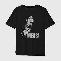 Мужская футболка оверсайз Leo Messi scream