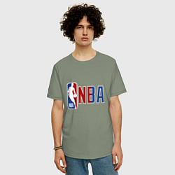 Футболка оверсайз мужская NBA - big logo, цвет: авокадо — фото 2