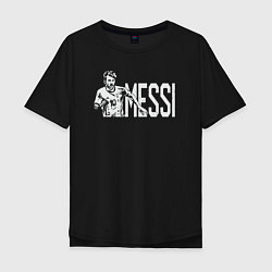 Футболка оверсайз мужская Football Messi, цвет: черный