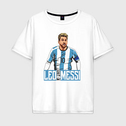 Футболка оверсайз мужская Messi la pulga, цвет: белый