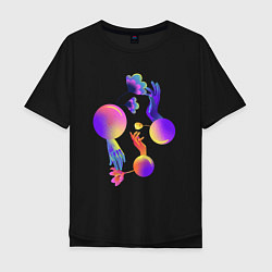 Мужская футболка оверсайз Разные планеты рук и цветов