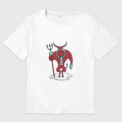 Мужская футболка оверсайз Новогодний дьявол