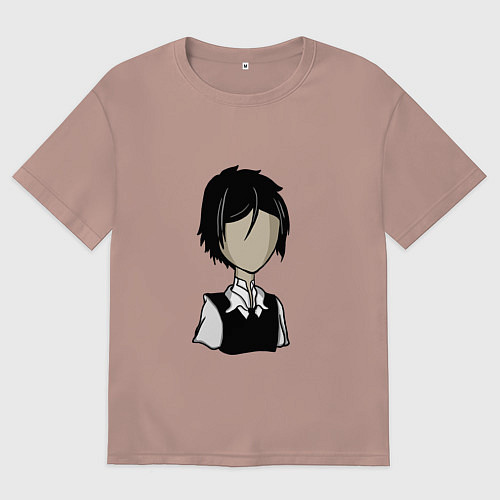 Мужская футболка оверсайз Демон дворецкий / Пыльно-розовый – фото 1