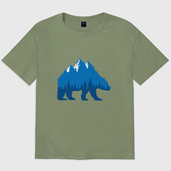 Футболка оверсайз мужская Bear mountains, цвет: авокадо