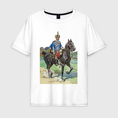 Мужская футболка оверсайз Генерал 13-го гусарского Нарвского полка / Белый – фото 1
