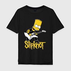 Мужская футболка оверсайз Slipknot Барт Симпсон рокер