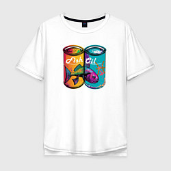 Мужская футболка оверсайз Рыбы поп арт - fish oil