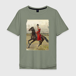 Мужская футболка оверсайз Николай II на коне