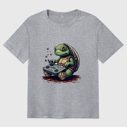 Футболка оверсайз мужская Черепаха с гейпадом, цвет: меланж