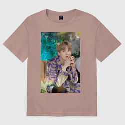 Футболка оверсайз мужская Handsome Yoongi, цвет: пыльно-розовый