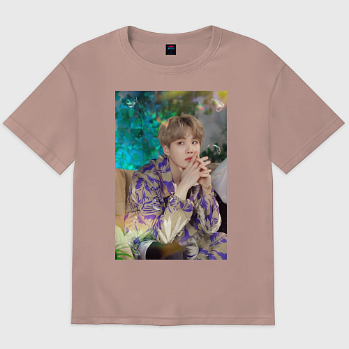 Мужская футболка оверсайз Handsome Yoongi / Пыльно-розовый – фото 1