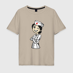 Мужская футболка оверсайз Улыбка медсестры