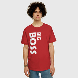Футболка оверсайз мужская BIG BOSS - светлая, цвет: красный — фото 2