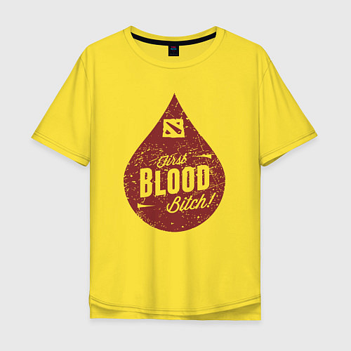 Мужская футболка оверсайз Dota blood / Желтый – фото 1