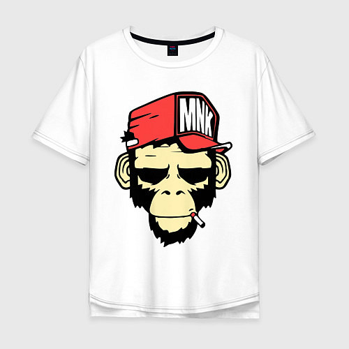 Мужская футболка оверсайз Monkey Swag / Белый – фото 1