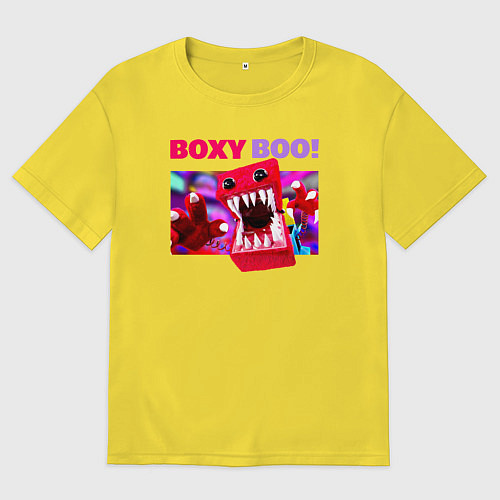 Мужская футболка оверсайз Project Playtime Бокси Бу обнимашки / Желтый – фото 1