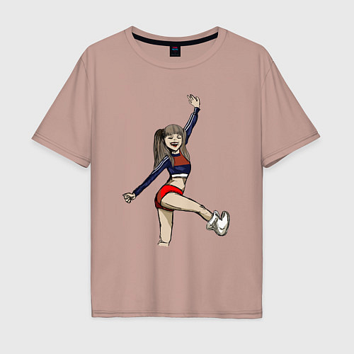 Мужская футболка оверсайз Соло Лиссы / Пыльно-розовый – фото 1