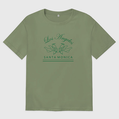 Мужская футболка оверсайз Два ангела / Авокадо – фото 1