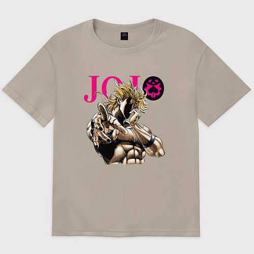 Мужская футболка оверсайз Дио Брандо - JoJo Bizarre Adventure / Миндальный – фото 1