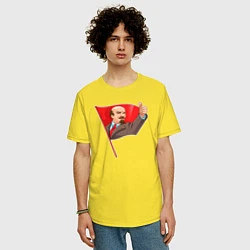 Футболка оверсайз мужская Ленин одобряет, цвет: желтый — фото 2