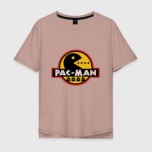 Мужская футболка оверсайз Pac-man game / Пыльно-розовый – фото 1
