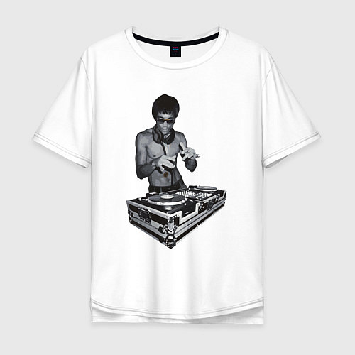 Мужская футболка оверсайз DJ Bruce Lee / Белый – фото 1