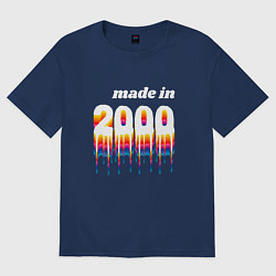 Футболка оверсайз мужская Made in 2000 liquid art, цвет: тёмно-синий