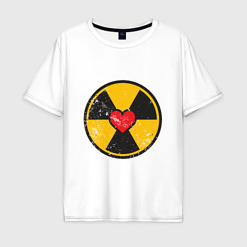 Мужская футболка оверсайз Радиация любви / Белый – фото 1