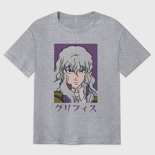 Мужская футболка оверсайз Гриффит сокол / Меланж – фото 1