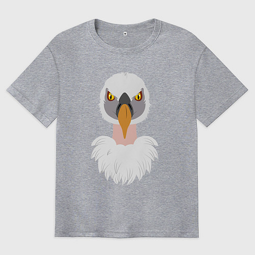 Мужская футболка оверсайз Птица стервятник / Меланж – фото 1