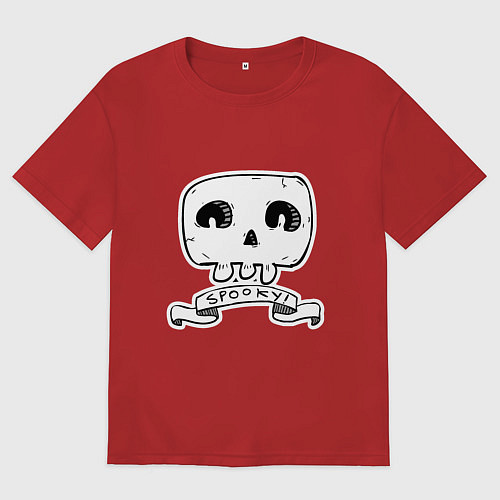 Мужская футболка оверсайз Spooky / Красный – фото 1