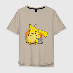 Мужская футболка оверсайз Pika Totoro