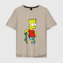 Мужская футболка оверсайз Барт и скейт