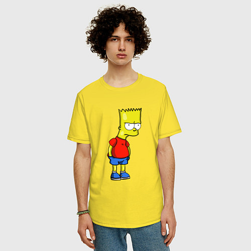 Мужская футболка оверсайз Недовольный Барт / Желтый – фото 3