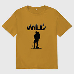 Футболка оверсайз мужская Туризм - дикий мир, цвет: горчичный