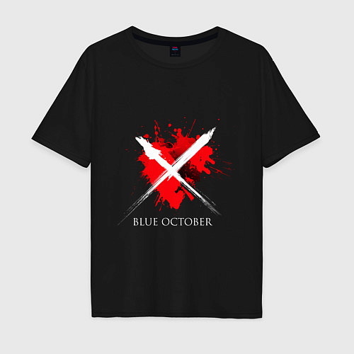 Мужская футболка оверсайз Blue October band / Черный – фото 1