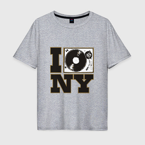 Мужская футболка оверсайз Vinyl New York / Меланж – фото 1