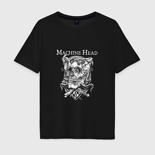 Мужская футболка оверсайз Machine Head band / Черный – фото 1