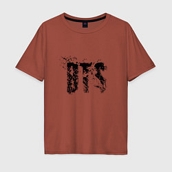 Футболка оверсайз мужская BTS logo, цвет: кирпичный