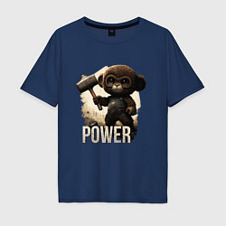 Футболка оверсайз мужская Animal power, цвет: тёмно-синий