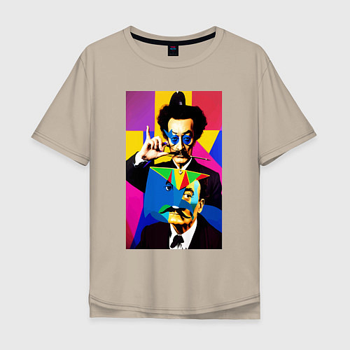 Мужская футболка оверсайз Salvador Dali: Pop Art / Миндальный – фото 1