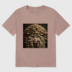 Мужская футболка оверсайз Девушка гриб