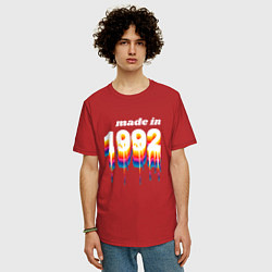 Футболка оверсайз мужская Made in 1992 liquid art, цвет: красный — фото 2