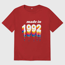 Футболка оверсайз мужская Made in 1992 liquid art, цвет: красный