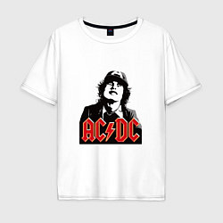 Футболка оверсайз мужская ACDC rock, цвет: белый