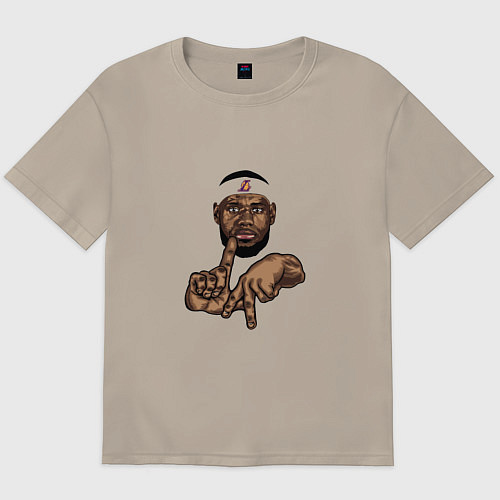 Мужская футболка оверсайз Lakers Lebron / Миндальный – фото 1