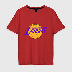 Футболка оверсайз мужская Defend the lake Lebron, цвет: красный